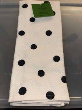 kate spade White and Black Polka Dot Kitchen Towel